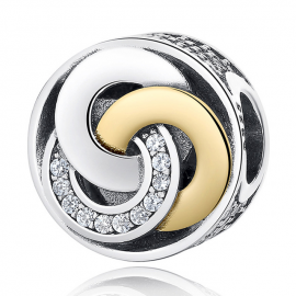 Talisman Charm Pandora Silver Gold Placat Argint