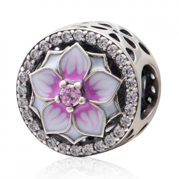 Talisman Charm Pandora Vintige Silver Lilla Placat Argint